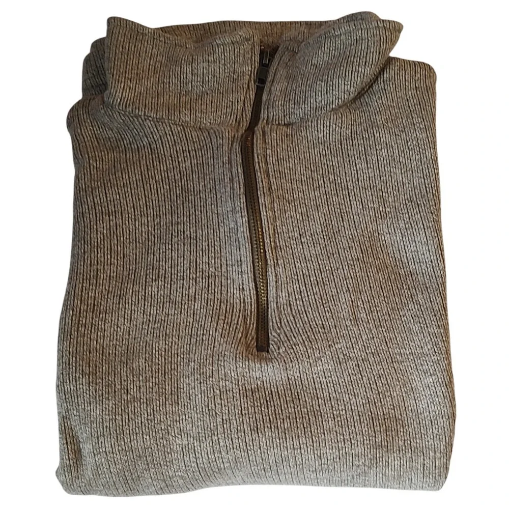 Sun River Clothing Co Sweater Casual Quarter Zip Mens Size Large Brown‎